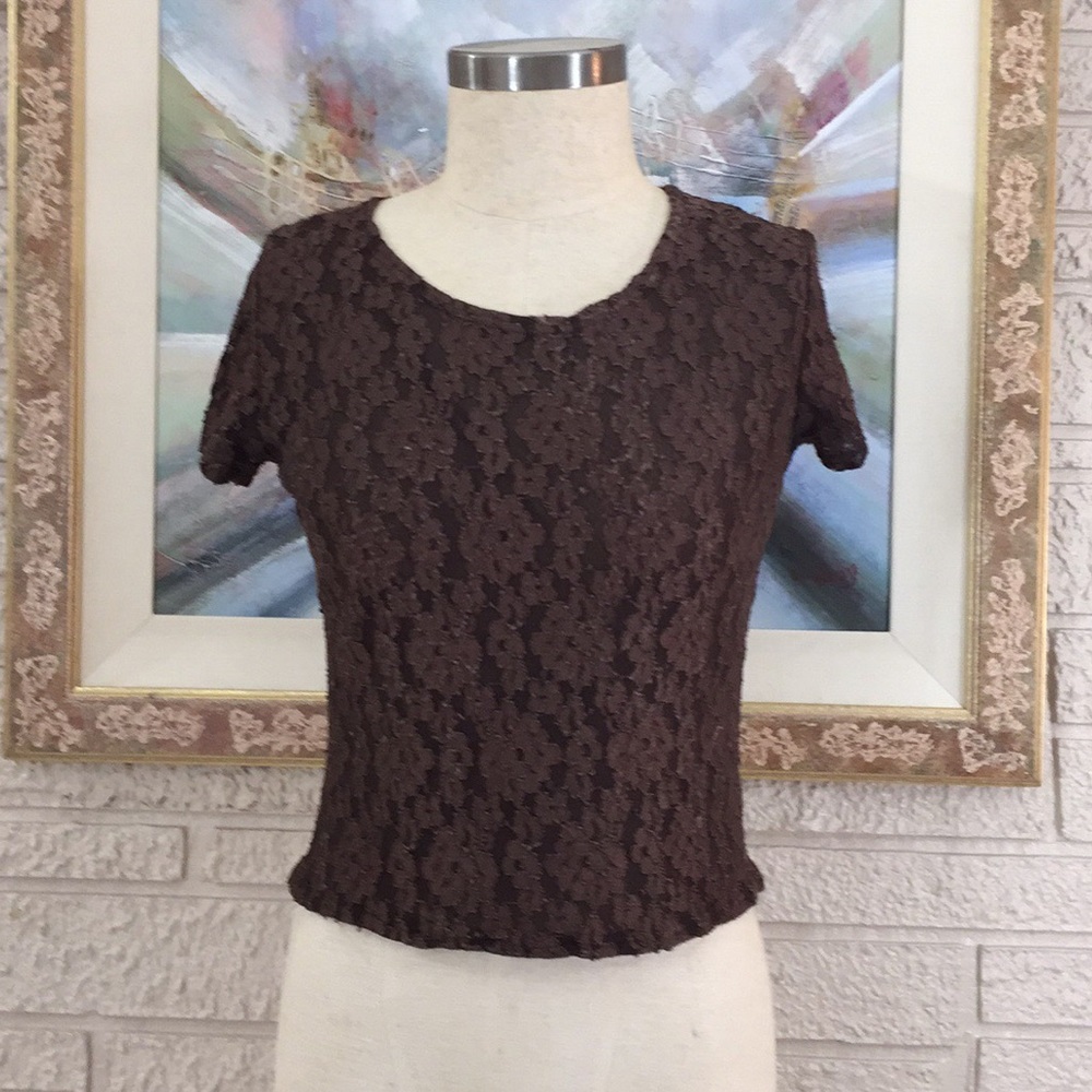 🌹Resource Stretch Lace Short Sleeve Top